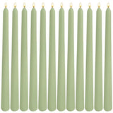 12-Pack Sage Green Taper Candles, 10 Inch Unscented Dripless Candlesticks, Long-Lasting Burn Time of 7-8 Hours, Perfect for Home Décor, Spring and St. Patrick's Day