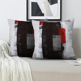 Throw Pillow Covers for Couch, 18x18 Inch, Set of 2, Grey Red