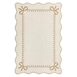 Garvee Scalloped Bow Rug Washable 2x3 Area Rug for Entryway Non-Slip Beige