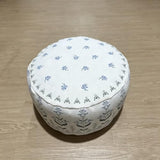 Unstuffed Round Pouf Cover, 18in Boho Ottoman, Floral Decor