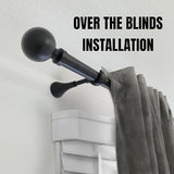 Heavy Duty Curtain Rod Brackets for Wall, 6 inch Adjustable Curtain Rod Brackets Extra Long Over Blinds Holder for Heavy Curtains 2 pcs Extended Window Hardware Wall Mounted Hangers Set of Two Black