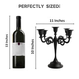 Rely+5-Arm Matte Black Metal Candelabra Halloween Taper Holder Decor