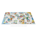 Janod - Children's Car Rug - City Theme - Soft & Non-Slip - Urban Pattern - Play Rug for Girls & Boys' Bedrooms - 120 x 78cm - Hand Washable - from 2 Years Old - J05910