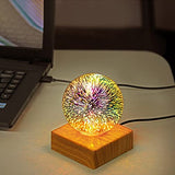 3D Fireworks Christmas Projector Lamp for Bedroom Study Art Decor Lighting Fixtures