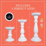 Tuli Mango Wood Candle Holders - Shabby White, Set of 3