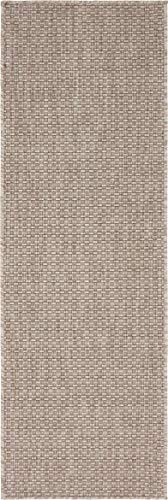 Unique Loom Collection Casual Transitional Solid Heathered Indoor/Outdoor Flatweave Area Rug (2' x 6' 1" Runner, Beige/Ivory)