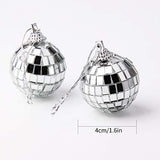 12 Pcs Silver Disco Mirror Ball for Party Decoration, Christmas Tree Wedding Birthday Party Ornaments(4CM)