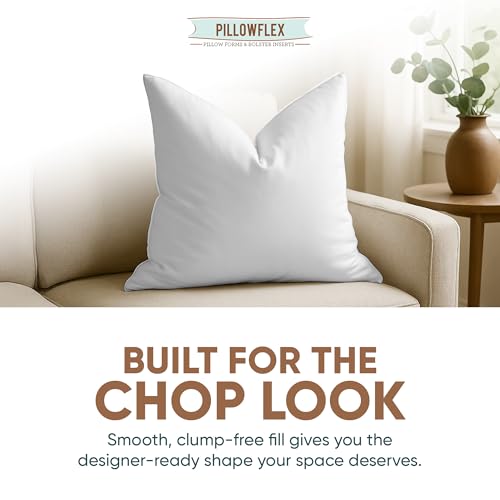 Pillowflex Synthetic Down Pillow Insert - 22x22 Down Alternative, Ultra Soft Large Square Throw Pillow, Couch Sham, Bed Sleeping - 1 Decorative Accent Form