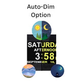 Azpen 7 Inch Digital Calendar Alarm Clock for Seniors - Large Display, Auto Dimming, Multiple Alarms, Easy-to-Read Day Date Clock, Black