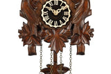 Kintrot Cuckoo Clock, Traditional Black Forest Handcrafted Wooden Quartz Clock for Wall Antique Decroration with Maple Leaf Pendulum, 12 Melodies, Night Sensor and Singing Bird