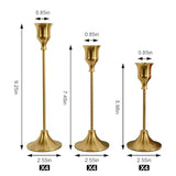 NLBTW 12 Pcs Brass Gold Candle Holder Bulks for Wedding Party Decor