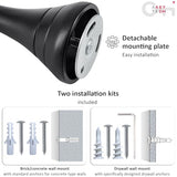 Heavy Duty Curtain Rod Brackets for Wall, 6 inch Adjustable Curtain Rod Brackets Extra Long Over Blinds Holder for Heavy Curtains 2 pcs Extended Window Hardware Wall Mounted Hangers Set of Two Black