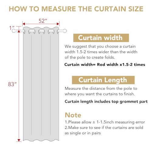 H.VERSAILTEX Linen Blackout Curtain 84 Inches Long for Bedroom/Living Room Thermal Insulated Grommet Linen Look Curtain Drapes Primitive Textured Burlap Effect Window Drapes 1 Panel - Heather Ivory