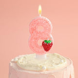 PHD CAKE Number 1 Strawberry Birthday Candles, Strawberry Themed Number Candles, Cake Number Candles, Party Celebration