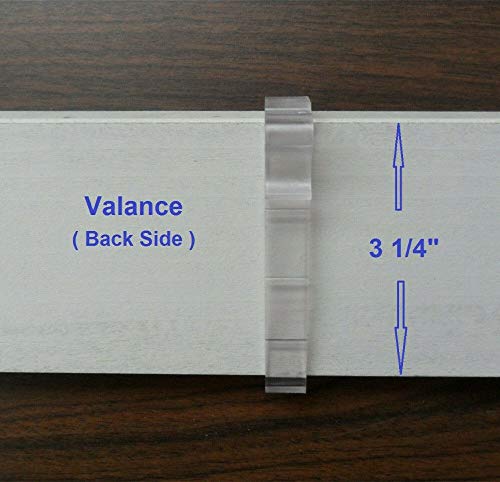 Valance Clips 6pcs 3-1/4'' Window Blinds Hidden Clip Clear Plastic for Horizontal Blinds Valance Retainer Holder