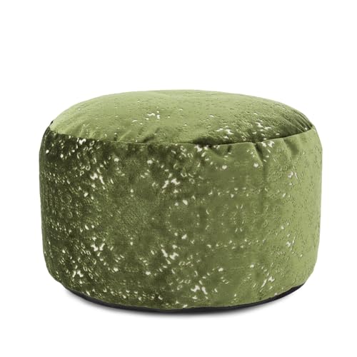 Howard Elliott Collection Round Foot Pouf Pisani Emerald