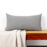 Boucle Lumbar Pillow Cover 12x24 inch Light Gray