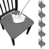 Waterproof Dining Chair Seat Covers Set of 6, Stretch Removable Dining Room Seat Covers for Dining Chairs, Kitchen, Hotel, Party