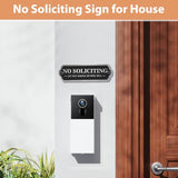 Brass No Soliciting Sign, No Soliciting Sign for House - Solid Brass Wall Plaque Handmade Traditional Home Decor, Elegant No Soliciting Do Not Knock or Ring Bell Sign for Office and Business (Brass No Soliciting Sign Black, 5 x 1.6 inches)