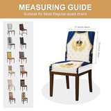 HOMETITUTE High Stretch Chair Covers for Dining Chairs Washable Dining Chair Covers Set of 4 Soft Kitchen Seat Cover Royal Blue Gold Crown for Home Hotel Restaurant Banquet