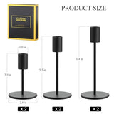 FSyueyun 3 Pcs Black Candle Holders, Elegant Taper Candle Holders, Metal Candlestick Holders for Festive Table Decor, Mantel Centerpiece, Modern Candle Stand for Wedding, Housewarming Gift
