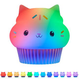 Lights By Night Gabby's Dollhouse Cakey Cat Squishy, Night Light, Color-Changing Table Lamp for Children's Bedroom, Bathroom, Playroom, Battery Option, USB Powered - 78941