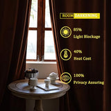 YOFUN 84 inches 2 Panels, Burnt Orange Blackout Luxury Velvet Curtains Thermal Insulated Heat Block Soundproof Window Panels Soft Drapes for Bedroom Living Room, Rod Pocket & Back Tab, W52 x L84
