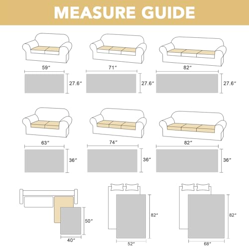 H.VERSAILTEX Couch Cover Chenille Pet Fuzzy Sofa Covers for 3 Cushion Couch Anti Slip Washable Sofa Slipcovers with Strap Soft Couch Protector Cover for Dogs Cats Kids(27.6" x 71", Grey)
