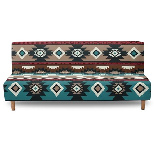Aztec Ethnic Geometric Futon Covers Slipcover Stretchable Futon Chair Slipcovers Non Slip Furniture Decor Dustproof Sofa Covers Daily Decor