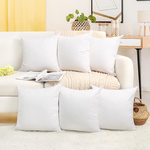 6 Pack Decorative 100% Cotton Pillow Covers 20" x 20" No Inserts