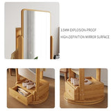 Full Body Mirror, Full-Length Mirror, Floor-to-Ceiling Mirror, Home Bedroom, rotatable Storage, Fitting Mirror with Hanger, Integrated Dressing Mirror,Bedroom Furniture