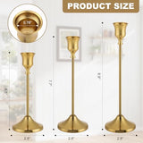 Candlestick Holders, 24PCS Metal Taper Candle Holder, Brass Gold Candle Holders for Candlesticks, Candle Holder for Wedding Fireplace Mantel Housewarming Gift Housewarming Gift