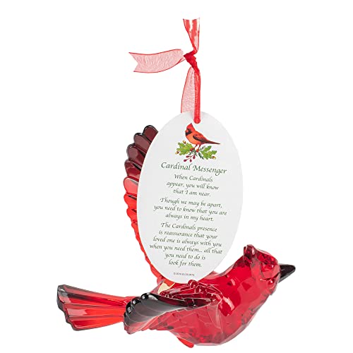 Department 56 Acrylic Christmas Basics Cardinal Bird Hanging Ornament, 3.125 Inch, Red