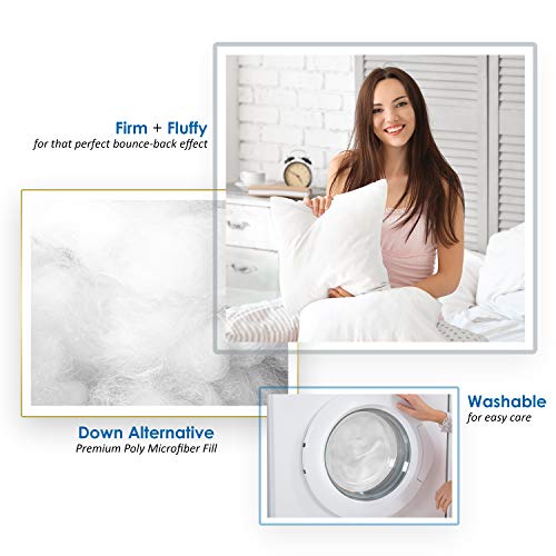 Nestl Throw Pillows for Couch, 12x18 Pillow Insert, Soft Throw Pillow, Lightweight 12x18 Pillow Inserts, Machine Washable Sofa Pillows, White Throw Pillows Premium Throw Pillow Insert 12x18 Set of 2