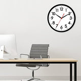 AKCISOT 14 Inch Wall Clock Silent Non-Ticking Modern Wall Clocks Battery Operated - Analog Classic Clock for Office, Home, Bathroom, Kitchen, Bedroom, School, Living Room(Black)
