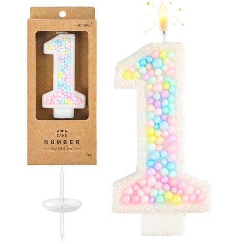 PHD CAKE Number 1 Macaron Birthday Candles, Macaron Themed Number Candles, Cake Number Candles, Party Celebration