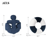 AELS 3D Anchor & Lifebuoy Nautical Throw Pillows, 19.6"& 15.7" Set of 2, Coastal Decor for Beach Enthusiasts Beach House, Ideal for Sofa Couch Living Room Bedroom and Nursery, Navy Blue and White
