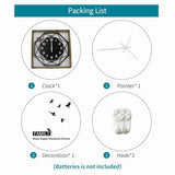 Modern Wall Clocks for Living Room Decor 12in Black Wall Clock Silent Non-Ticking Quartz Battery Operated for Office Kitchen Bedroom Bathroom Minimalist Small Clock Decoration Easy to Read