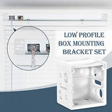 6 Pieces 1 Inch Blind Brackets White Profile Box Mounting Window Blinds Headrail Bracket, White