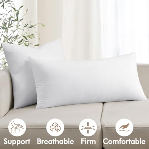 MIULEE 16x36 Inch Premium Lumbar Throw Pillow for Bed Sofa Couch