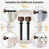 Wood Curtain Rods for Windows 30 to 45 Inch, 1” Diameter Drapery Rod with Imitation Wood Grain Finials, Adjustable Heavy Duty Curtain Rod Set, Indoor/Outdoor Modern Curtains Rods