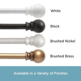 Kenney KN55970 Davenport Ball End Petite Café Decorative Window Curtain Rod, 28-48" Adjustable Length, Brushed Nickel Finish, 1/2" Diameter Steel Tube