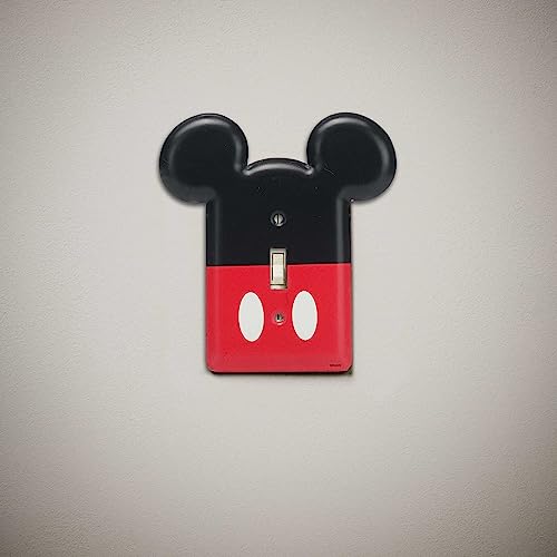 Disney Mickey Mouse Metal Light Switch Plate - Mickey Mouse Switch Plate Decoration for Kids' Bedroom, Play Room or Movie Room