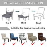 Armless Accent Chair Slipcovers, Thick Velvet Slipper Accent Chair Covers for Living Room/Hotel Oversized Big Chairs, Removable Furniture Protector with Elastic Bottom, Machine Washable (Taupe)