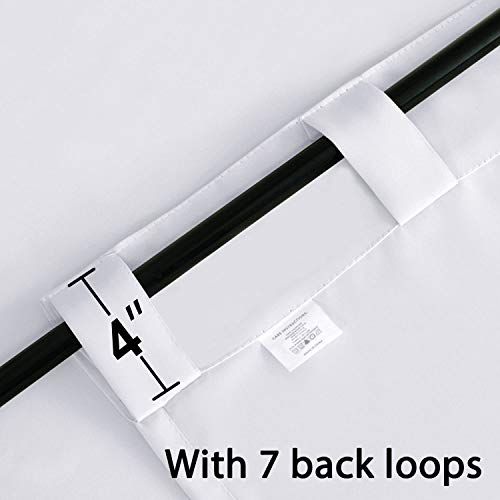 Turquoize White Curtains 96 Inch Long Room Darkening Curtains for Living Room Thermal Insulated Back Tab Rod Pocket Window Treatment Panels Drapes for Bedroom, 52" W x 96" L, Pure White