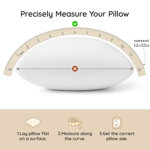 AM AEROMAX 12x32 Memory Foam Throw Pillow Insert, Rectangular Lumbar, White