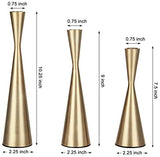 Vixdonos Brass Gold Taper Candlestick Holders Metal Candle Holders Set of 3 Table Mantel Decorative Candle Stand for Wedding, Dinning, Party,Home Decor (Gold)