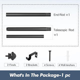 Curtain Rods for Windows 35-47 inch, 5/8 inch Matte Black Curtain Rod with Brackets Adjustable Telescoping for Bedroom Kitchen Study Living Room