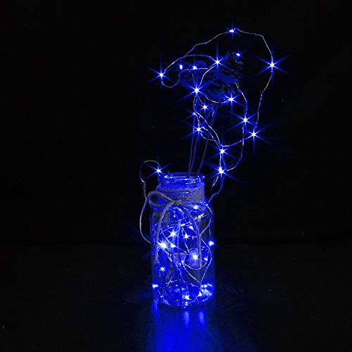 3 Pack Fairy Lights Battery Operated 6.6ft 20 Led Mini String Lights Silver Wire Starry Lights for DIY Wedding Party Festival Halloween Christmas (Blue)
