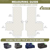 TAOCOCO 100% Waterproof Loveseat Recliner Covers 2 Seater, Split Loveseat Covers for Reclining loveseat, Non Slip Reclining Couch Cover with Double Straps for Kids, Pets(2 Seater, Green)